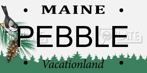 PEBBLE Maine License Plate
