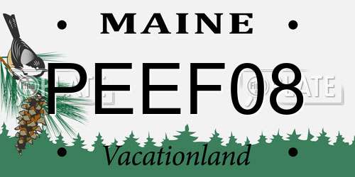 PEEF08 Maine License Plate