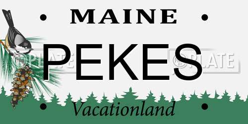 PEKES Maine License Plate