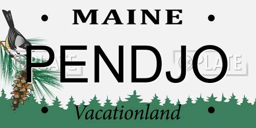 PENDJO Maine License Plate