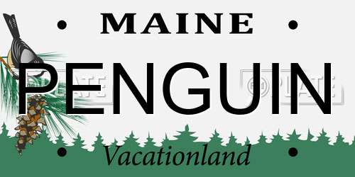 PENGUIN Maine License Plate