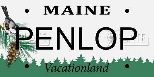 PENLOP Maine License Plate
