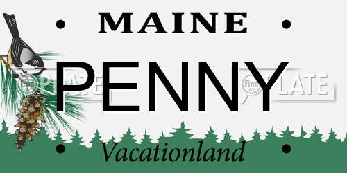 PENNY Maine License Plate