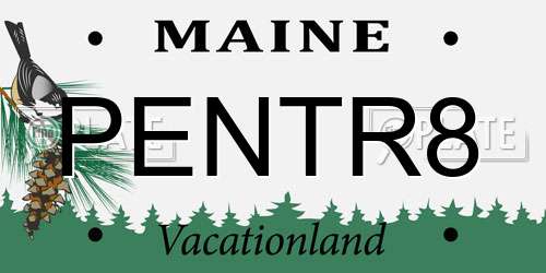 PENTR8 Maine License Plate