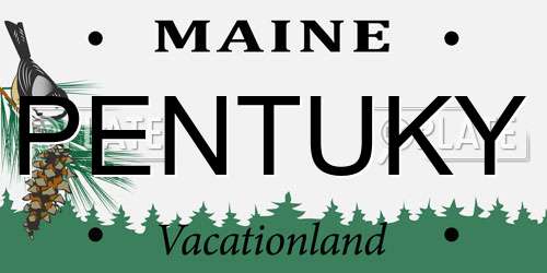 PENTUKY Maine License Plate