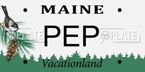 PEP Maine License Plate