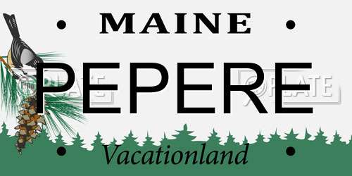 PEPERE Maine License Plate