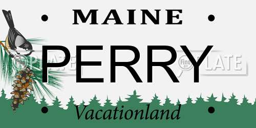 PERRY Maine License Plate