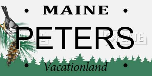 PETERS Maine License Plate