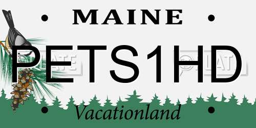 PETS1HD Maine License Plate