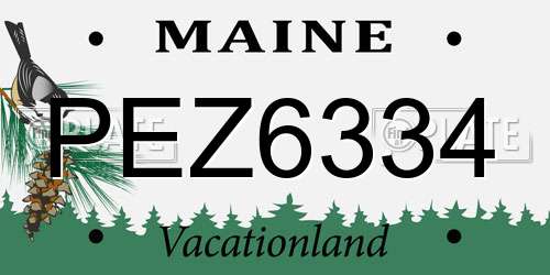 PEZ6334 Maine License Plate