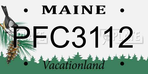 PFC3112 Maine License Plate