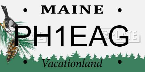 PH1EAG Maine License Plate