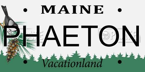 PHAETON Maine License Plate
