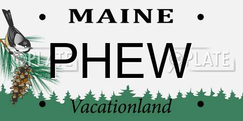 PHEW Maine License Plate