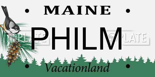 PHILM Maine License Plate