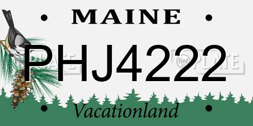 PHJ4222 Maine License Plate