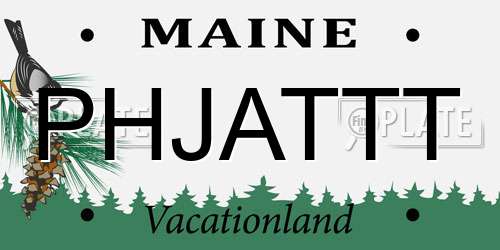 PHJATTT Maine License Plate