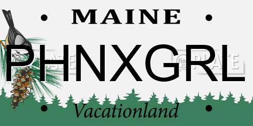 PHNXGRL Maine License Plate