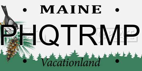 PHQTRMP Maine License Plate