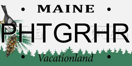 PHTGRHR Maine License Plate