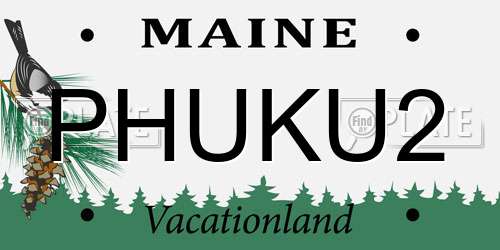 PHUKU2 Maine License Plate