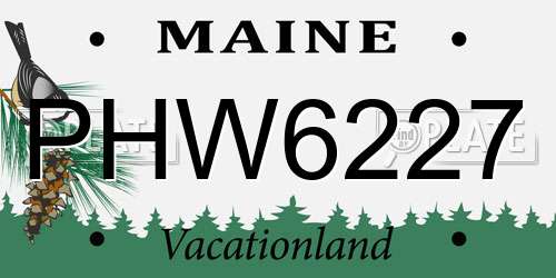 PHW6227 Maine License Plate