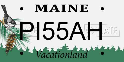 PI55AH Maine License Plate