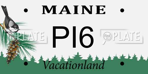 PI6 Maine License Plate