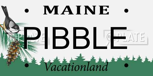 PIBBLE Maine License Plate