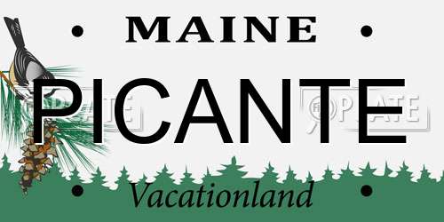 PICANTE Maine License Plate