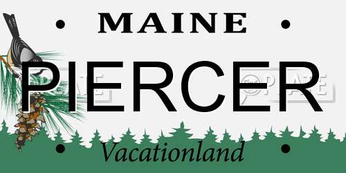 PIERCER Maine License Plate