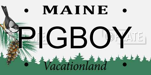 PIGBOY Maine License Plate