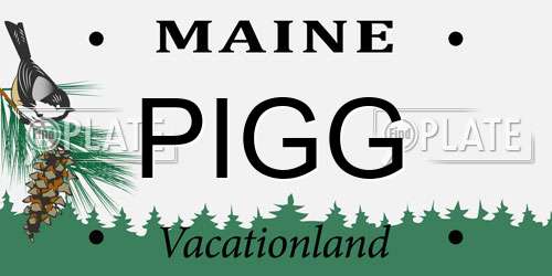 PIGG Maine License Plate