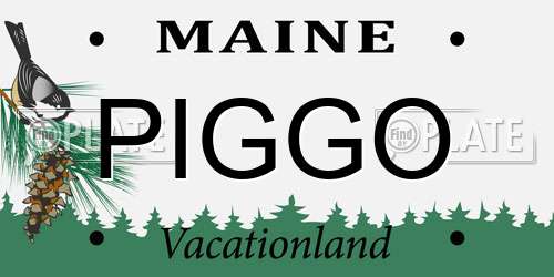 PIGGO Maine License Plate