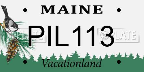 PIL113 Maine License Plate