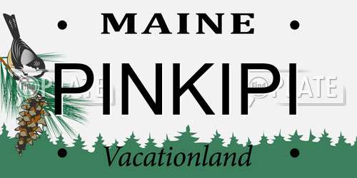 PINKIPI Maine License Plate