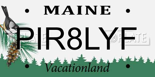 PIR8LYF Maine License Plate