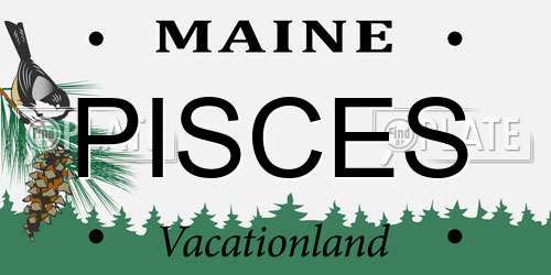 PISCES Maine License Plate