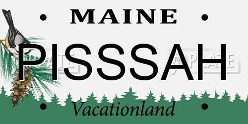 PISSSAH Maine License Plate