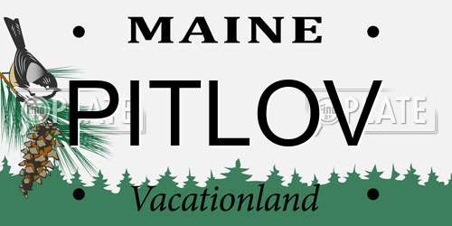 PITLOV Maine License Plate