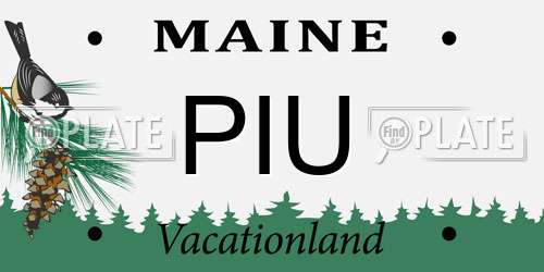 PIU Maine License Plate
