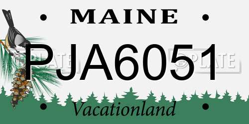 PJA6051 Maine License Plate