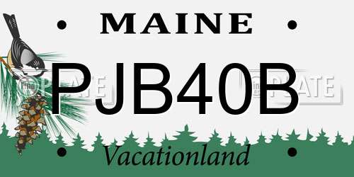 PJB40B Maine License Plate