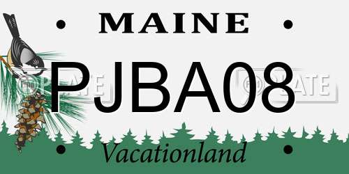 PJBA08 Maine License Plate