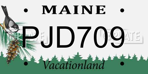 PJD709 Maine License Plate