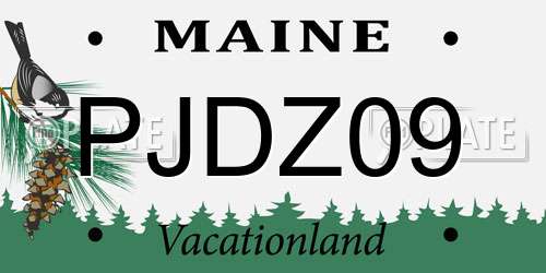 PJDZ09 Maine License Plate