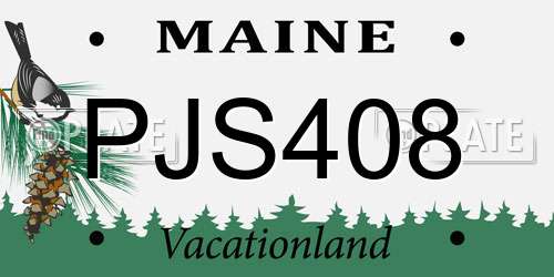 PJS408 Maine License Plate