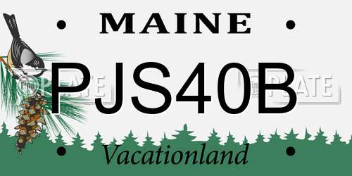 PJS40B Maine License Plate