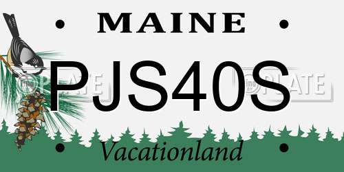 PJS40S Maine License Plate